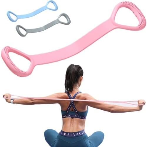 8 Word Yoga Resistance Rubber Bands for Fitness Exercise Elastic Band Bodybuilding Yoga Accessories Portable Fitness Equipment