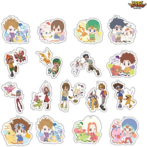 Anime Cartoon Digimon Adventure Key Chain Digital Monster Key Chains Digimon Key Ring Acrylic Toy Gifts for Children