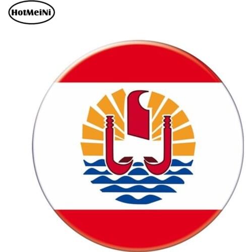 HotMeiNi 13cm x 13cm Auto Moto Bike Suitcase Laptop Flag Round Polynesia Decal Reflective Car Sticker Waterproof Car Styling