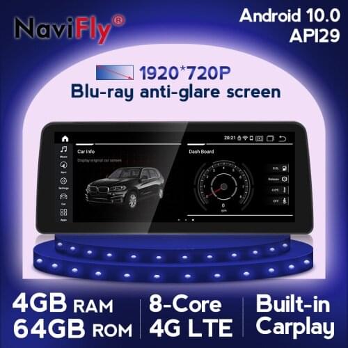 NaviFly 12.3" Blu-Ray Screen Car Multimedia Player for BMW 5 Series E60 E61 Android 10.0 Navigation GPS Auto Stereo Head Unit