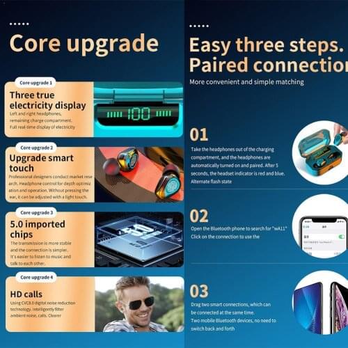 TWS Mini G20 Wireless Bluetooth Headphones Business Android Works Waterproof Music iOS All On Smartphones IPX7 Headset Earp K9Y3