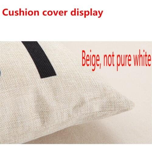 Black White Linen Cushion Cover Luxury Decoration Pillow Case High Quality Printed Words Hotel Family Sofa Cushion Cover