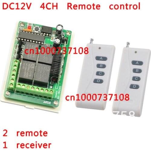 DC 12V RF 4CH Wireless Remote Controls Radio Switch Transmitter &Receiver For Control Home Lights china manufacturer