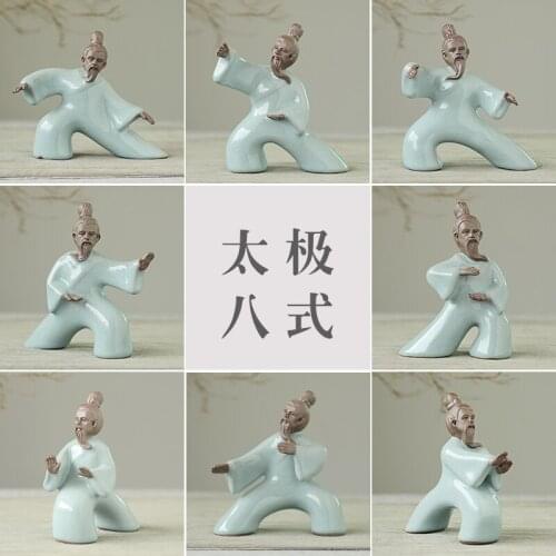 Chinese Kungfu Taijiquan Character Ceramic Decoration Living Room TV Cabinet Wine Cabinet Entrance Bookcase Crafts