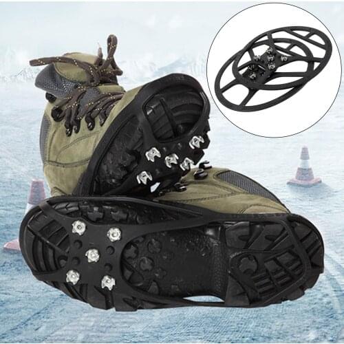 2Pcs Anti-Skid Ice Spike 5 Teeth Crampons Snow Gripper Covers for Winter Hiking Snow Ice Climbing Shoe Spikes Overshoes