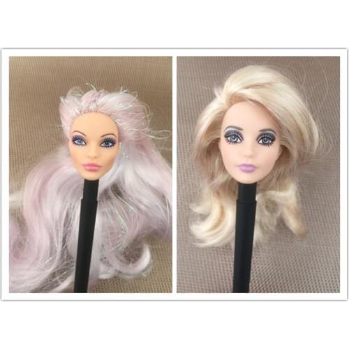 Rare Face Andy Doll Head Mermaid Muse 1/6 Doll Part Bobo Multi-Colorful Hair Princess Doll Accessories DIY Dressing Doll Heads