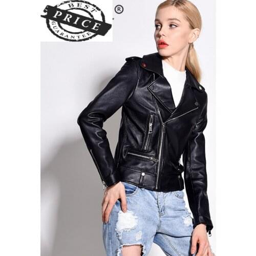 Real Sheepskin 100% Coat Female Genuine Leather Jacket Women Montone Streetwear Natural Womens Leather Jackets Clothes