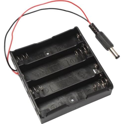 MasterFire 10pcs/lot Plastic 18650 Battery Holder Case for 4 x 18650 Batteries Holder Storage Box With DC5.5*2.1mm Power Plug