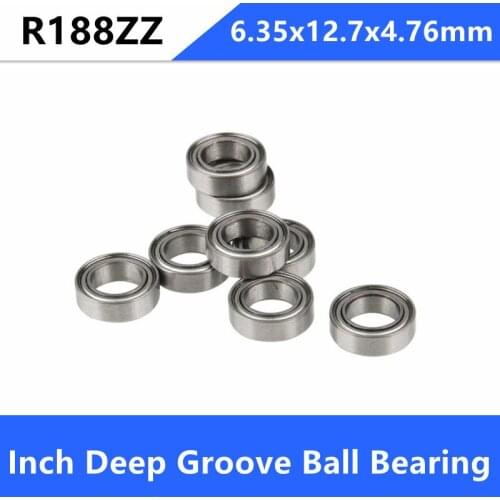 200pcs/lot R188ZZ R188 ZZ 2Z 1/4" x 1/2" x 3/16" inch Metal shielded Deep Groove Ball bearing Miniature Mini 6.35x12.7x4.76 mm