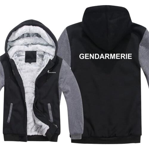France Police GENDARMERIE Hoodies Men Cool Coat Thicken Sweatshirt Mans Jacket Hoody