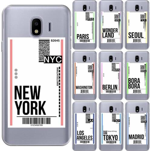 New York Fly Ticket Template Soft Silicone Case For Samsung J4 J6 Plus J3 J8 2018 J3 J5 J7 2017 J2 J5 Prime Phone TPU Cover