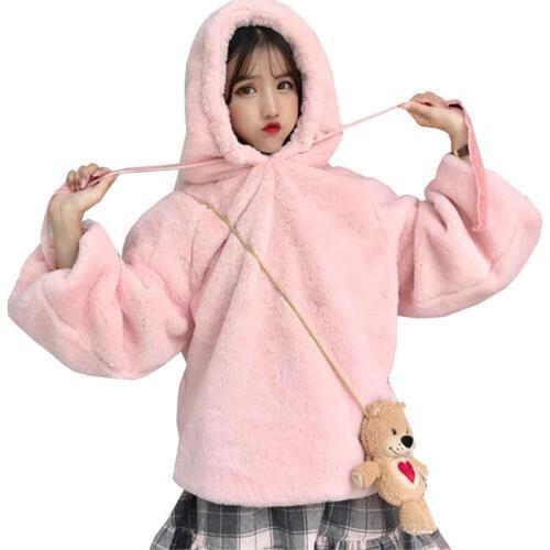 2018 New Autumn Winter Women Hooded Sweatershirts Warm Thick Velvet Hoodies Ladies Long Sleeve Pullovers Tops Plus Size 2XL A972