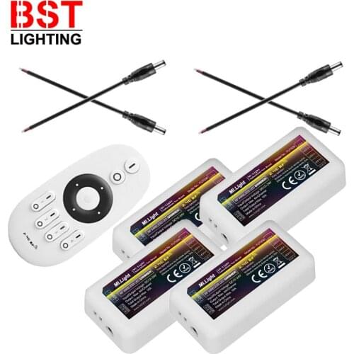 Milight Single Color LED Dimmer Controller 4-Zone FUT007 Remote MiBoxer WIFI WL-BOX1 For 2835 5050 5730 LED Strip Light DC12-24V