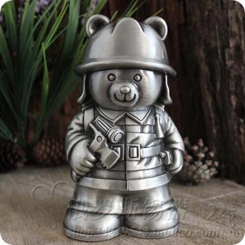 Tin Alloy Deposit Money Box COINS Piggy Bank Bear Children Birthday Gift Metal Christmas Gift Party Favor Room Decorations