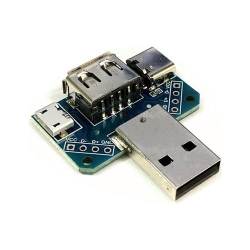 USB Head Switchboard Male Connector to Type-c Micro USB Female 2.54-4P transfer test board USB adapter plate XY-USB4