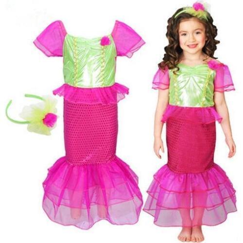 Mermaid dress for girls mermaid costume dress halloween costumes for girls cosplay clothing