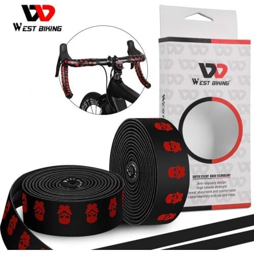 WEST BIKING Road Bicycle Handlebar Tape Anti-slip Shock Absorption Cycling Wrap Bike Handlebar Tape EVA PU End Plug Accessories