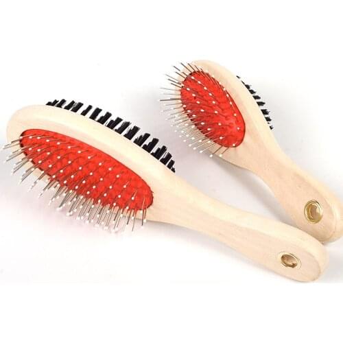 Pet Hair Removal Comb Cat Dog Fur Hair Double-sided Brush Puppy Wooden Grooming Rake Comb Hair Care Tools Massage Clean Product