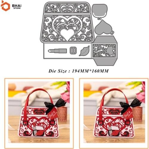 Carbon Steel Metal Cutting Die DIY Two Handbag Suitable for decorative Scrapbook Album Festival Card Making 2021