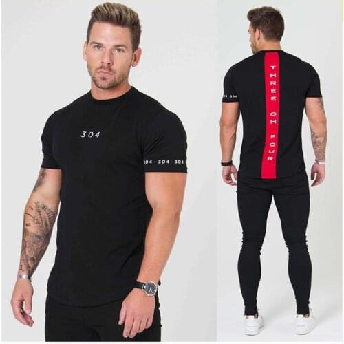 Sports Tops Gym Men Fitness Running T Shirt Bodybuilding Work Out Male Short Sleeve Slim T Shirt Summer Casual Cotton Clothing