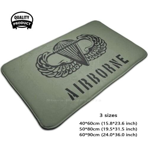 Us Airborne Para - Black 3D Soft Non-Slip Mat Rug Carpet Foot Pad Us Paratroopers Para Airborne Military Army Jump Parachute