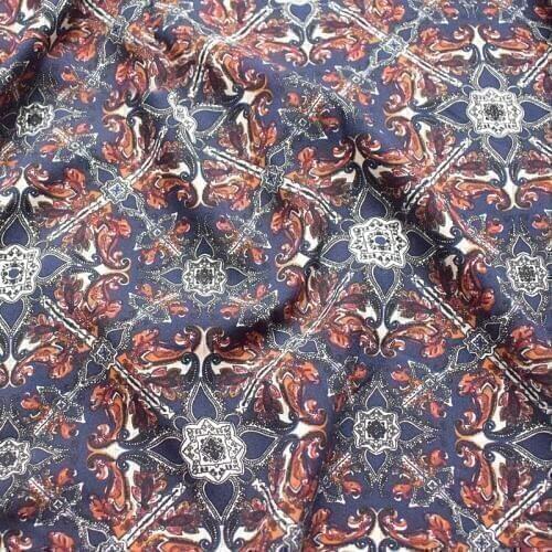 HLQON polyester plain Chiffon fashion blue fabric for dress cloth felt patchwork tissue coat Sewing DIY Material by 100x145cm
