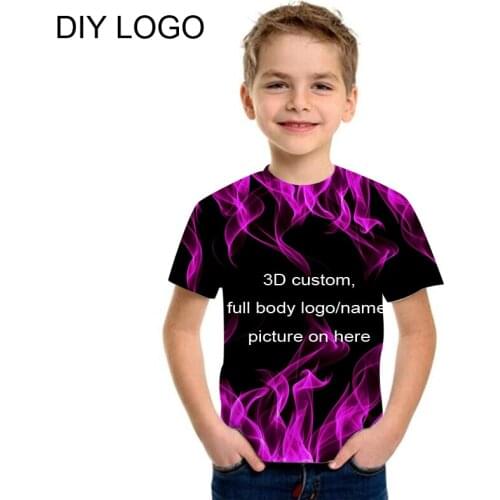 Your OWN Design Brand 3D Logo/Picture Custom Baby boy DIY T shirt Summer Casual T-shirt tops Tee Toddler Girl Customzied 3D tees