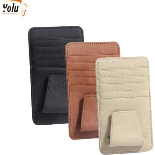 YOLU Universal 3colors Multifunctional Storage Holder Clip Bag Auto Car Sun Visor Holder Storage Organizer Case Auto Car Styling