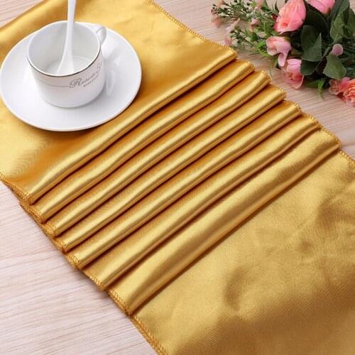 1pcs Solid Color Satin Table Runner Sashes Table Cover For Home Wedding Banquet Festival Party Catering Hotel Table Decoration