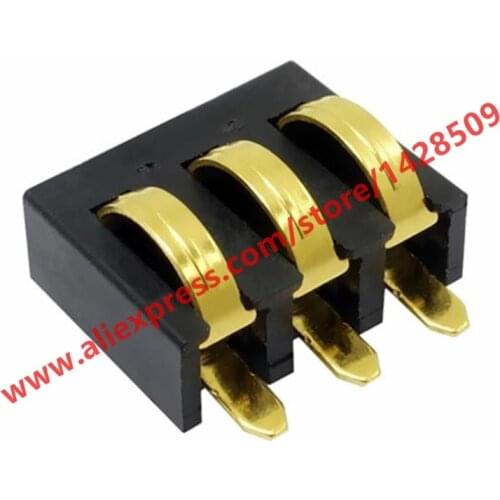 10pcs SMT Positive Voltage 3pin Famale Plug Circular Arc Shrapnel Battery Connector Band Fixed Piont For Navigator 3.5mm Pitch