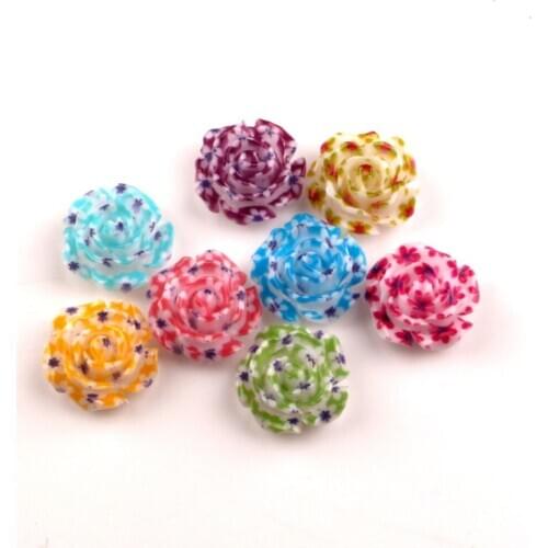 100Pcs Mixed Resin Flower Decoration Crafts Beads Flatback Cabochon Scrapbooking For Embellishments Kawaii Diy Accessories