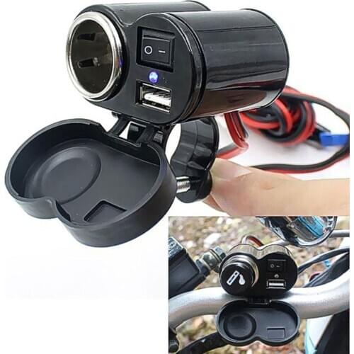 12V Car Motorcycle Bicycle Waterproof Cigarette Lighter USB Power ChargingSocket Port Smartphones Charger Car Supplies