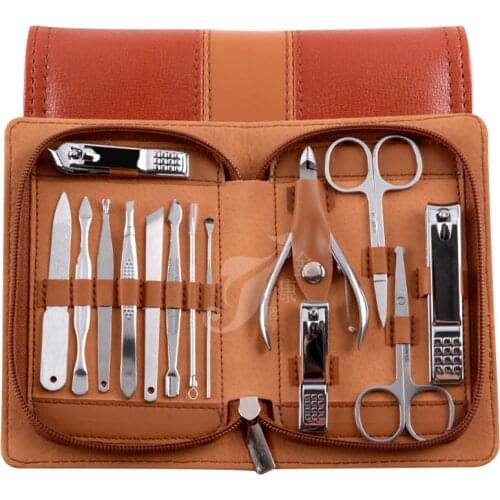14pcs Professional Nail Tools Sets Steel Nail Clippers Pedicure Kit Multifunctional Portable Manicure Cutter Nail Set
