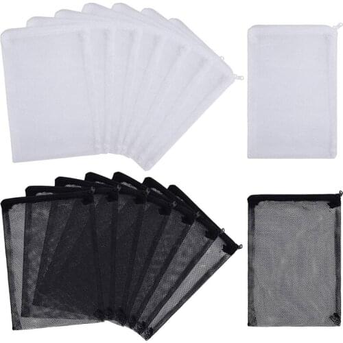 16 PCS Aquarium Mesh Media Filter Bags, Nylon Media Filter Mesh Bags With Zipper (For Particulate Carbon), Bio Balls