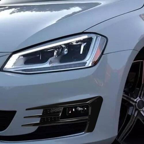 Bright black Front Fog Lamp Frame Decoration Cover Trim 2 Pcs For Volkswagen Golf MK7 2014-2017 ABS Car Exterior Accessories