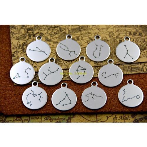 20pcs--stainless steel charms "taurus/germini/cancer/leo/virgo/libra/scorpio/sagittarius/capricorn/aquarius/pisces"charm pendant