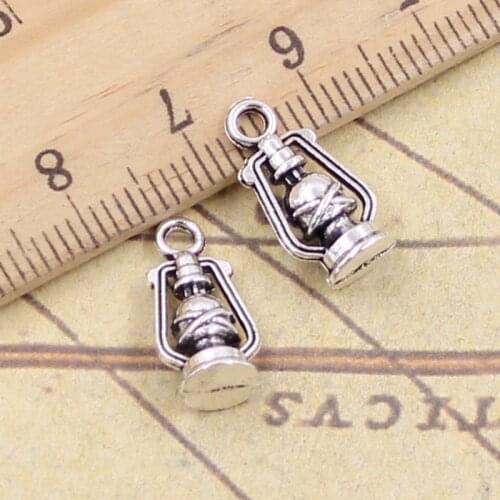 30pcs Charms Ancient Oil Lamp 16x8x6mm Tibetan Silver Pendants Crafts Making Findings Handmade Antique Jewelry DIY For Necklace