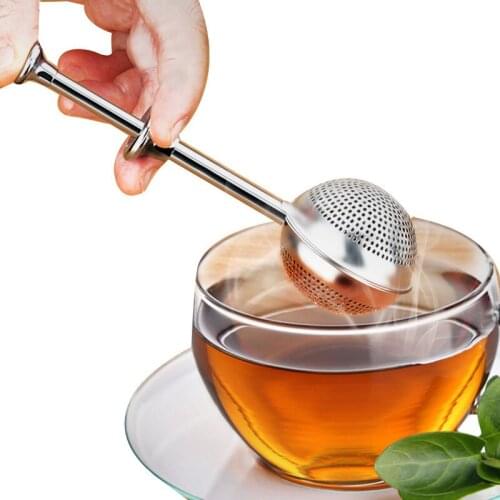 5Pcs Tea Leaf Strainer Ball Infuser Reusable Holder Tool Stainless Steel Telescopic Push-Type Filter Kitchen Accessories