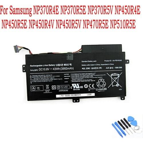 43WH AA-PBVN3AB Laptop Battery For Samsung NP370R4E NP370R5E NP370R5V NP450R4E NP450R5E NP450R4V NP450R5V NP470R5E NP510R5E