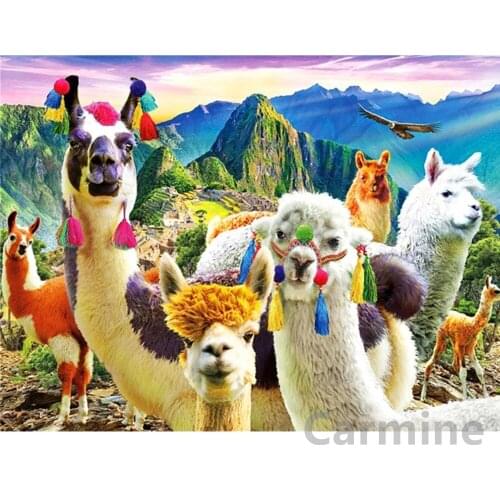 Animal 5D Diamond Painting Alpaca DIY Rhinestone Picture Cross Stitch Embroidery Full Round&square Drill Home Decoration Gift