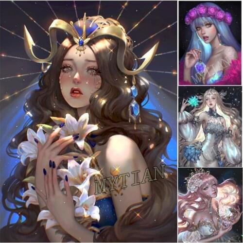 New Full square/round 5D DIY diamond painting Young girl portrait Embroidery Pattern Cross stitch kit mosaic room decor gifts