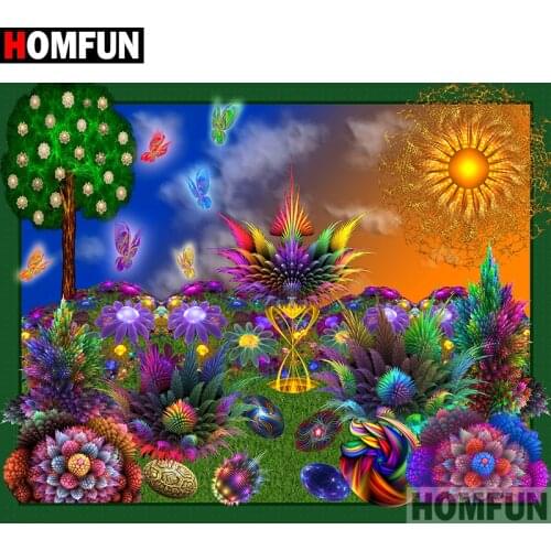 HOMFUN Full Square/Round Drill 5D DIY Diamond Painting "flower" Cross Stitch 5D Home Decor A07501
