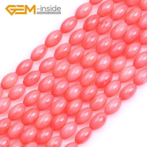 GEM-inside 5x9mm-5x10mm Oval Pink Coral Beads Loose Beads For Jewelry Making Beads Strand 15" DIY Gifts Girl Wholesale
