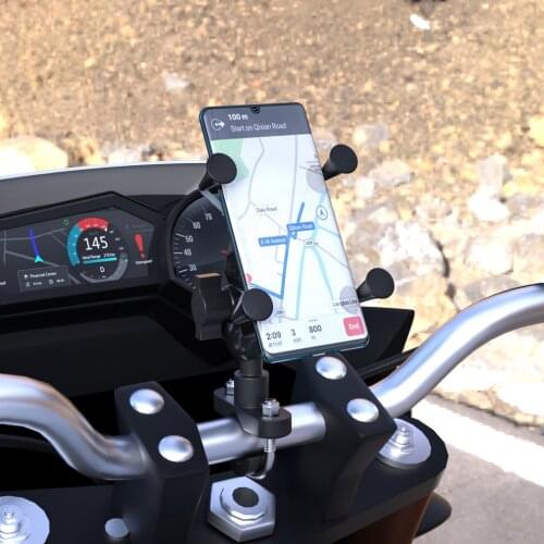 Motorcycle Mobile Phone Holder Mount Support With USB Charger 360Degree Rotation for Moto pouch 3.5-6 inch GPS bracker