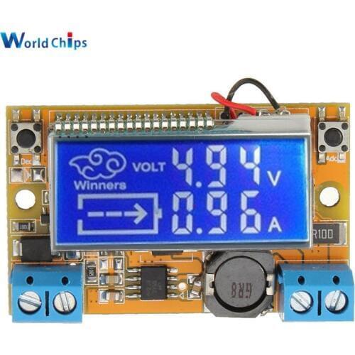 Dual Display DC-DC 5-23V To 0-16.5V 3A Max Step Down Power Supply Buck Converter Adjustable LCD Step-down Voltage Regulator