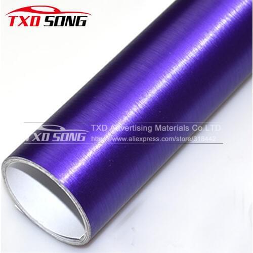 Purple Metallic Matte Chrome Brushed Aluminum Chrome Brushed Vinyl Wrapping Film Bubble Free for Car Styling by free shipping