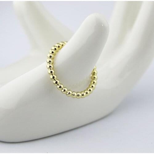 Wholesale 10pc/lot Simple Geometric Round Bead Rings 4 Colors For Choose Women Mens Beaded Ring Anillos Mujer