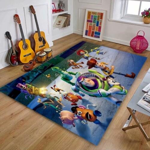 Disney Toy Story Mat Bathroom Kids Play Carpet Lightning McQueen Doormat Anti Slip Bathroom Absorb Water Kitchen Rug Baby Gym