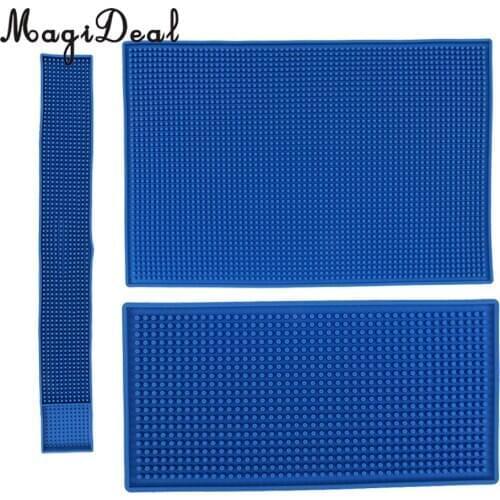 Bar Mat PVC Coaster Bar Service Mat Rubber Waterproof Kitchen Tool Blue