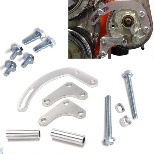 RJSPHH SBC Power Steering Pump Bracket 350 V-Belt Slotted Adjustable LWP 305 327 383 5.0L 5.7L V8 Compatible With 350 Small Bloc